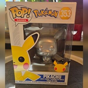 Funko Pop! Games: Pokémon 353 Pikachu Silver Vinyl Figure
